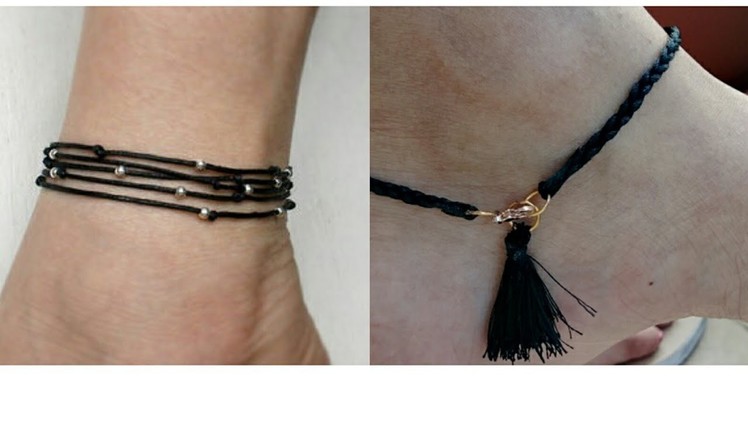 Simple and easy silk thread anklets|diy anklets design|college wear