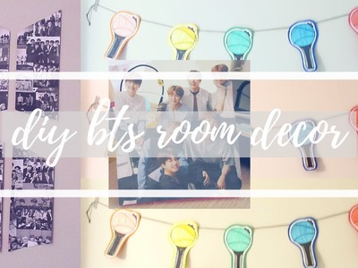 3 Cheap & Easy BTS Room Decor DIYs!! || DIY BTS Logo Collage, Standing Photo, & Light-stick Banner