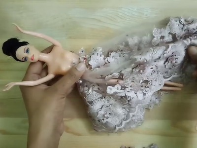 Barbie Doll DIY Party Gown Making Idea | CraftLas