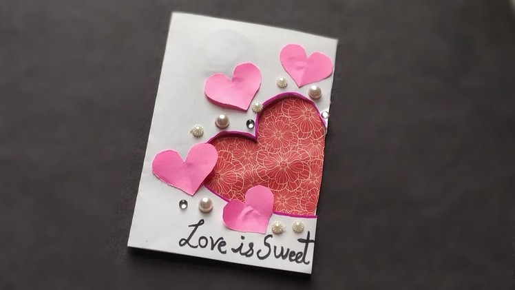 Beautiful Handmade valentine's card idea. DIY Greeting Card for valentine's Day
