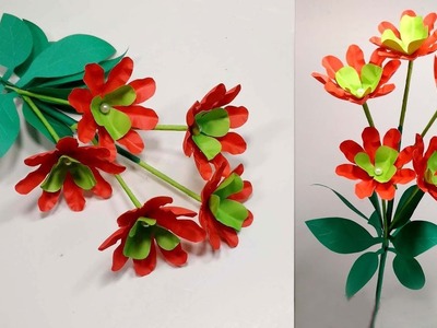 Beautiful Paper Flower Idea with Stick | Stick Flower for Home Decoration | Jarine's Crafty Creation