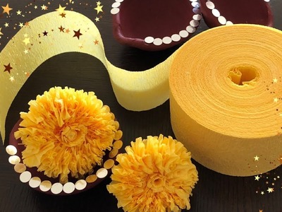 Colorful DIY Diwali Decoration Ideas | crepe streamer marigold