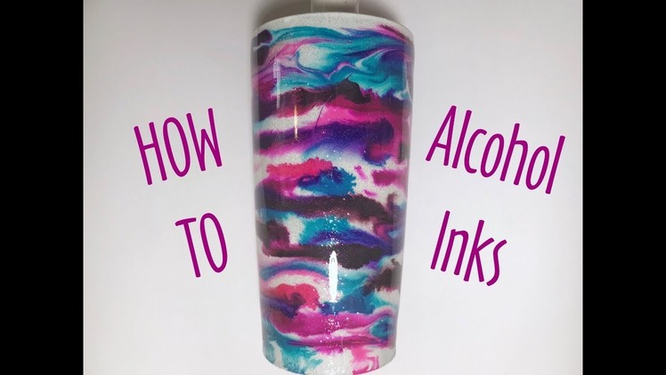 Custom DIY Alcohol Ink Stainless Steel Tumbler with Glitter
