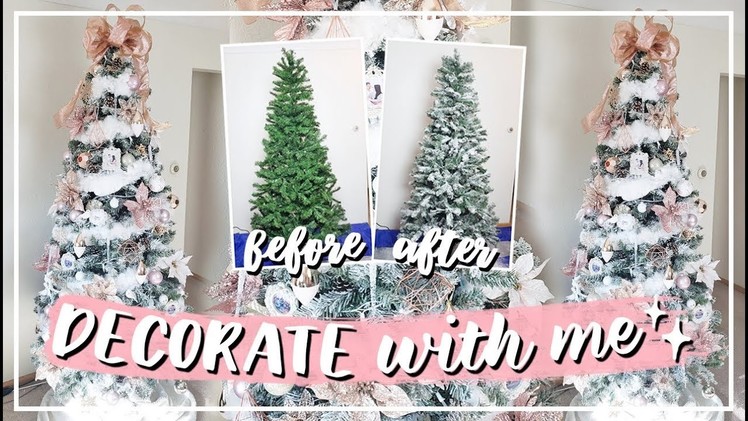 Decorate With Me Christmas Tree 2018 | DIY Flocked Tree & DIY Faux Fur Garland