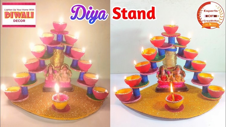 Diwali Decoration | DIY Diya Stand From Plastic Bottle.Candle Stand | How To Make Diya Stand at Home