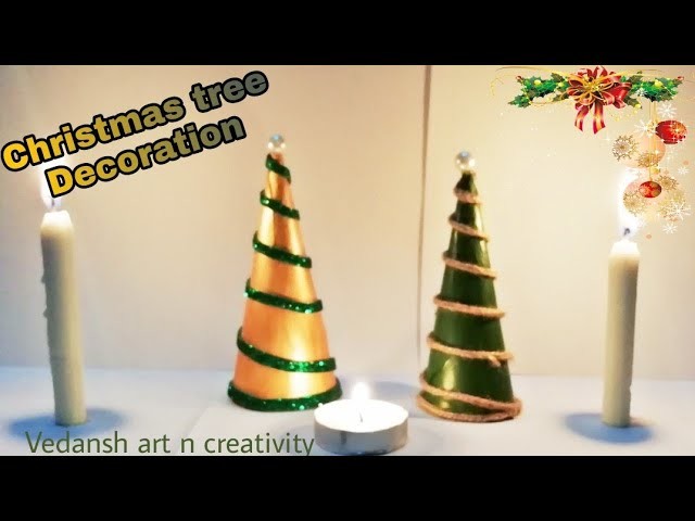 DIY Christmas decor , Christmas tree making for school competition, manualidades navidenas