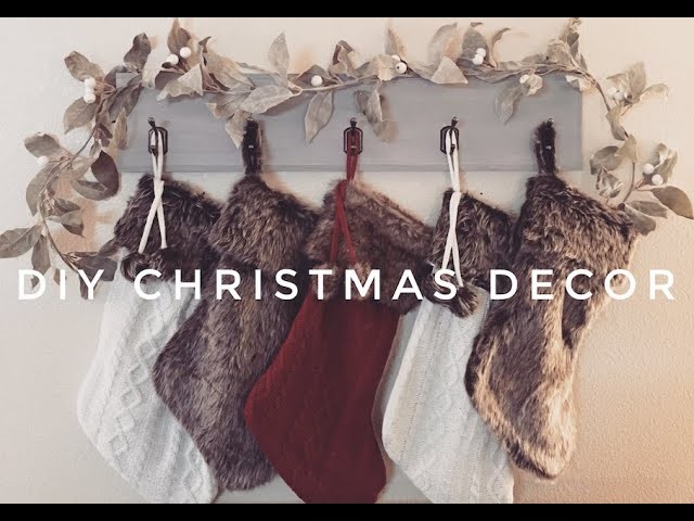 DIY CHRISTMAS DECOR | HANGING STOCKINGS WITHOUT FIREPLACE