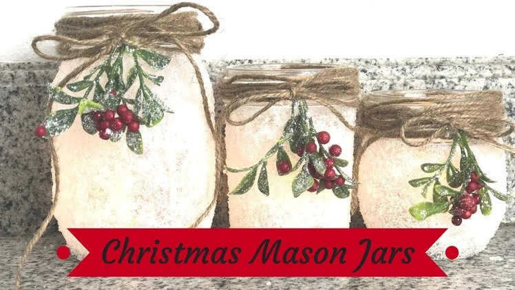 DIY CHRISTMAS MASON JARS. 2018 CHRISTMAS DIY CHALLENGE. VLOGMAS DAY 3