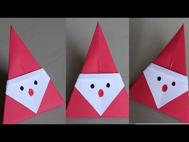DIY - Christmas Origami Santa Claus - Easy origami - How to make an easy origami Santa Claus