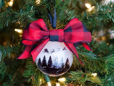 DIY Christmas Ornament with Buffalo Plaid Bow
