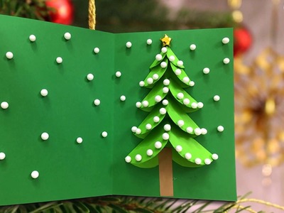 DIY Christmas Tree Card | Handmade Christmas Greeting Card | Art for kids