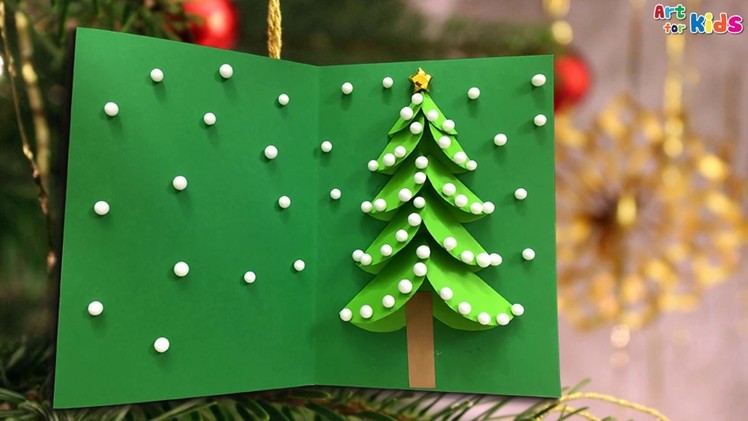 DIY Christmas Tree Card | Handmade Christmas Greeting Card | Art for kids