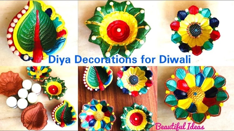 #DIY#Diya Decoration Making at Home For Diwali. #Beautiful Diya Decoration Ideas. #Beautiful Ideas