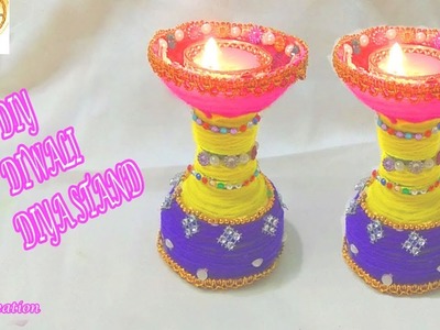 DIY Diya holder.DIY DIYA stand for diwali.DIY candle holder