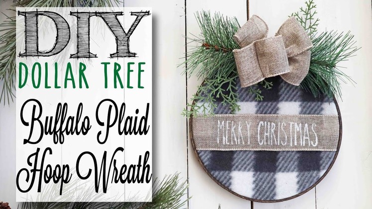 DIY Dollar Tree Christmas Hoop Wreath | 7 of 12 Days of Christmas