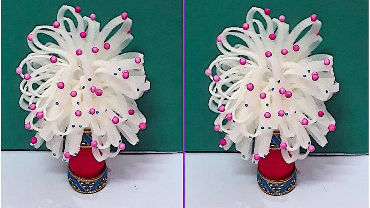 DIY - Guldasta.flower vase from sponge Foam flower at home |DIY Flower pot