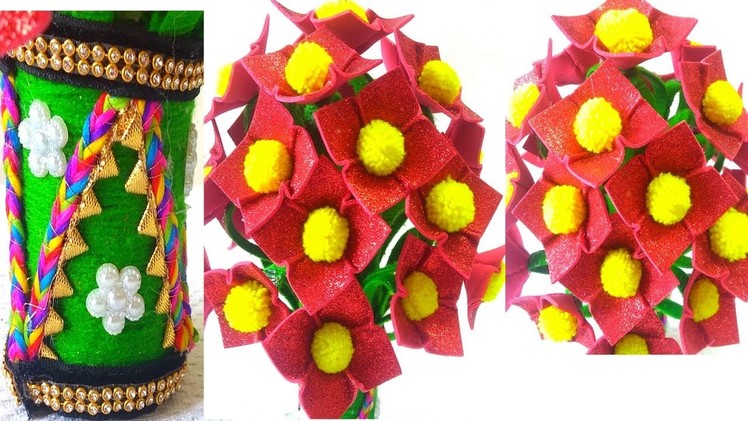 DIY Guldasta.Make Amazing Foam Rose Flowers Guldsata.Foam Flower Pot New Model.X-RAY Craft Ideas