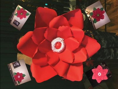 DIY How to make a Christmas Flower. Como hacer una Flor navideña