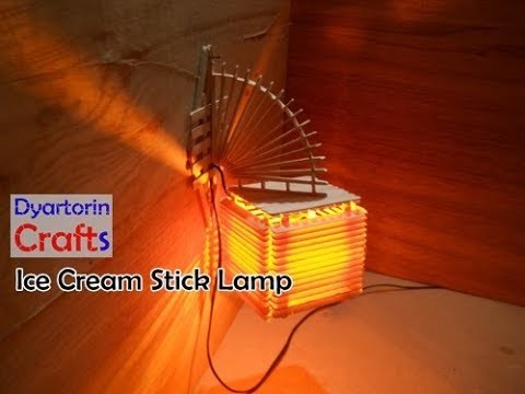 Diy ice cream stick lamp | popsicle stick wall decor idea