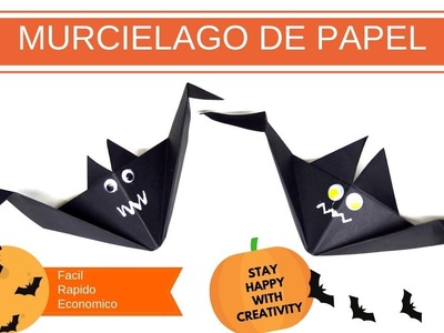 DIY - MURCIELAGO DE PAPEL - PAPIROFLEXIA - HALLOWEEN :) Facil de hacer y Economico