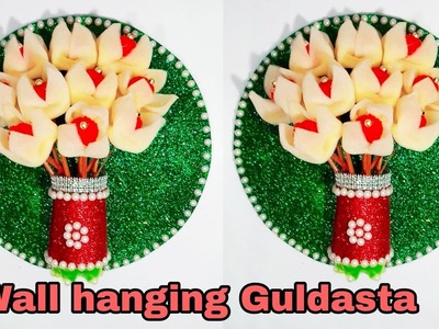 DIY NEW DESIGN WALL HANGING GULDASTA.HOW TO MAKE FLOWER VASE WITH WOOL.WALL DECOR IDEAS