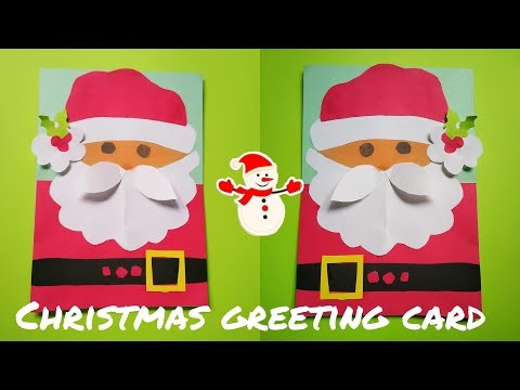 DIY Santa Christmas Card.How to make Christmas Greeting Card.Simple and Easy Christmas Card for kids