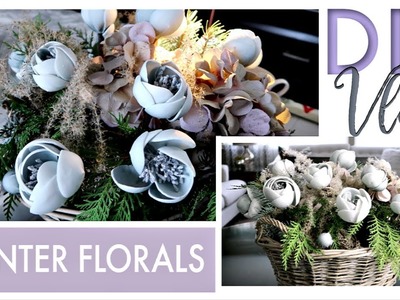 DIY Winter Floral Arrangements on a Budget! | VLOG