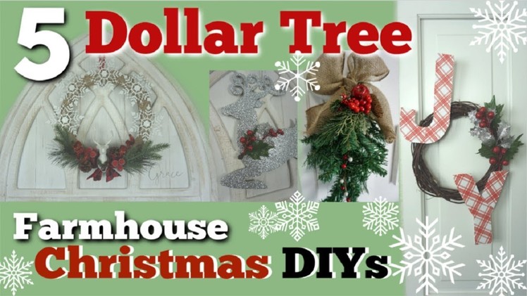 Dollar Tree Christmas DIY Farmhouse Decor | 5 Christmas Decor Ideas | Momma From Scratch