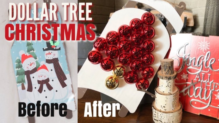 DOLLAR TREE CHRISTMAS DIY | RUSTIC CHRISTMAS DECOR | DIY CHRISTMAS SLEIGH