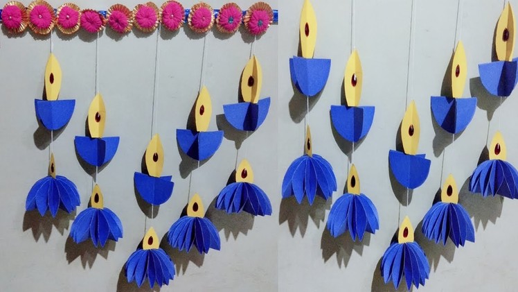 Easy Diwali decoration ideas l Diwali home decoration l Diwali decoration diy.Paper Diya Craft