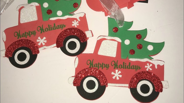 Easy DIY Little red truck ornaments for Kids!!!  Dollar General!