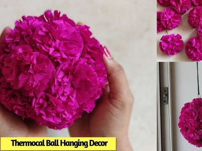 Easy Home Decoration. Thermocol Ball Hanging Decor. DIY Diwali Decoration. Best out of Waste