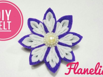 FD-09 DIY FELT || Cara Membuat Bunga Kanzashi dari Flanel || How to Make Kanzashi Flower | Flanelida