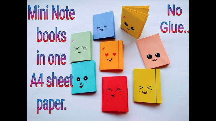 Glue ഈലാദെ ഒരു  A4 ഷീറ്റ് കൊണ്ട് പോക്കറ്റ് ബുക്ക് ,Mini Notebook from one A4 sheet of paper NO glue.