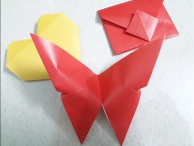 How to make a red lovely butterfly | paper craft to decor Cách gấp con bướm giấy
