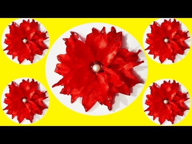 How to make best satin ribbon flower 2 || how to make kanzashi flower