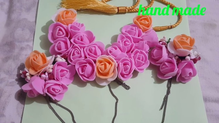 How to make italian dough or polymer clay or artificial flowers jewellery necklace tutorial