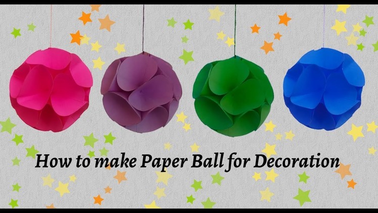 How to make Paper Ball for Decoration | Christmas Decoration Hanging | Paper Ball Hanging