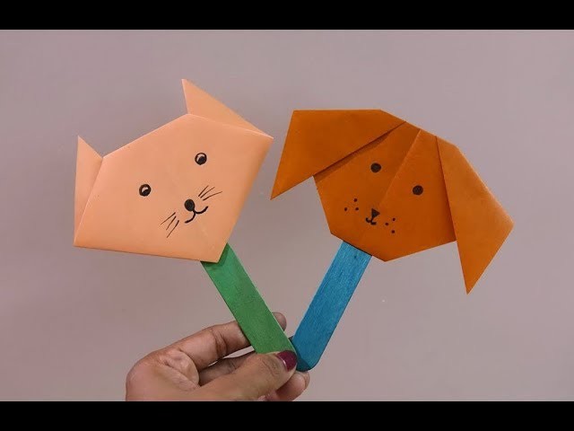 How to make Paper Cat's & Dog's Face Easily ~ Teaching Kids to Make Crafts ~ Tutorial for Kids