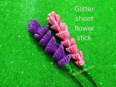 How to make realistic and easy foam sheet flower , DIY glitter foam sheet flowers step by step