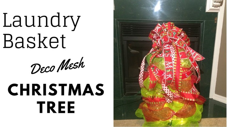 LAUNDRY BASKET DECO MESH CHRISTMAS TREE DIY