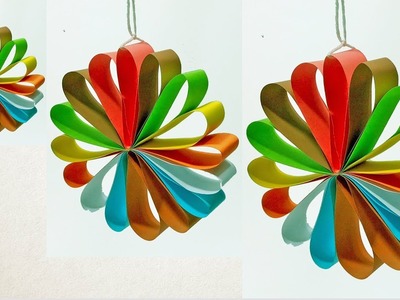 Paper Crafts Ideas For Christmas Decorations |  Multi Colored Hanging Paper Circle