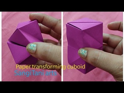 Paper transforming cuboid |paper trick |origami box