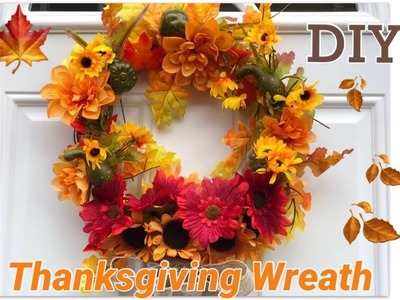 Thanksgiving Wreath. DIY Fall Wreath. Guirnalda de Otoño. Decoracion acción de gracias
