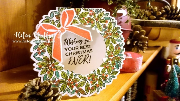 10th Day of Christmas 2018 | Wreath Shaped Christmas Card Using Dies