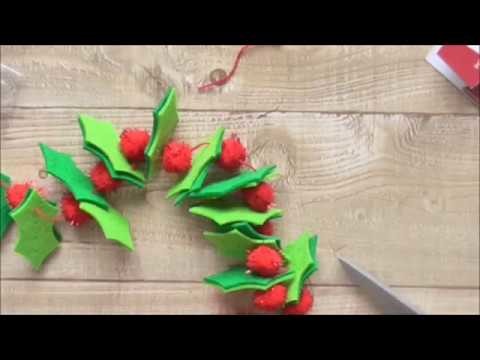 12 Hours of Christmas Crafts For Kids #8 Holly Garland