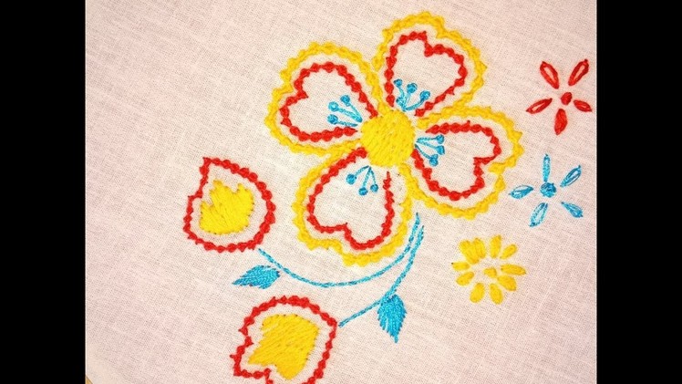 21.Hand embroidery -A Design With  Bead Stitch ( moti tanka )