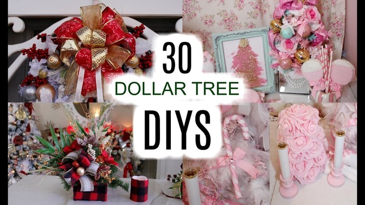 ????30 DOLLAR TREE CHRISTMAS CRAFTS ???? WREATHS, CENTERPIECE, BOWS, ORNAMENTS. 