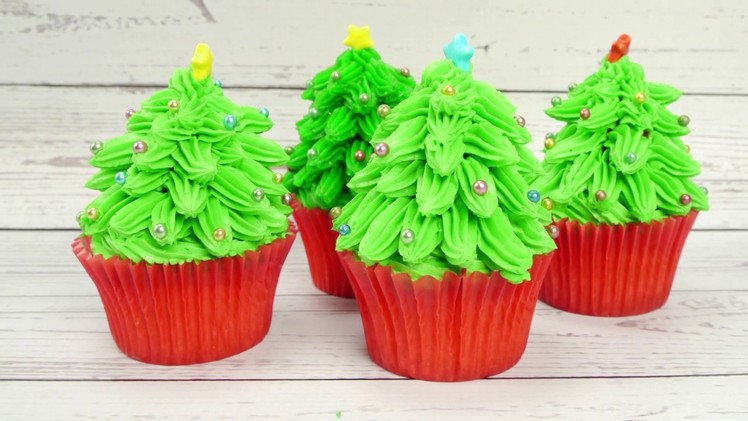Buttercream Christmas Tree Cupcakes With Cake Decorating TV