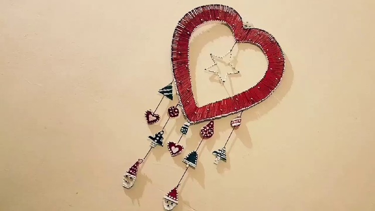 Christmas decorations Ideas.Christmas wall hanging.Christmas craft Ideas.Heart Showpiece at home.